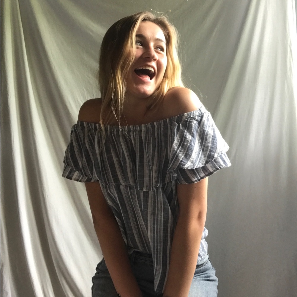 Off the Shoulder Striped Top